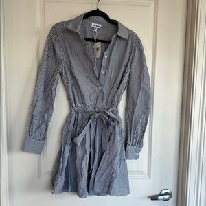 Striped Navy and White Dress